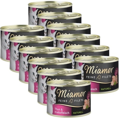 Miamor Feine Filets Naturell tuniak & krab 12 x 156 g