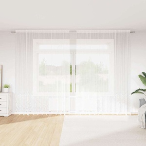 vidaXL Перде от дантела Бяло 300 x 300 cm Полиестер (4107903)