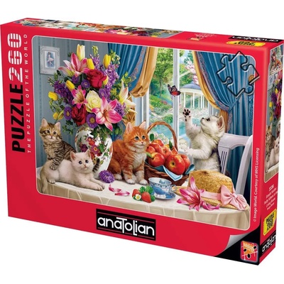Anatolian - Puzzle Fluffy kittens in the living room - 260 piese