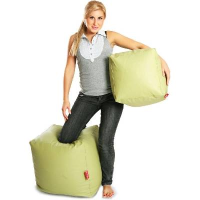 EF1036 Ecopuf Taburetka - CUBE - L ekokůže E8 - Olivová