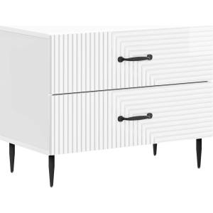 vidaXL Нощен шкаф Бял гланц 62 x 34, 5 x 47, 5 см Инженерна дървесина (894779)