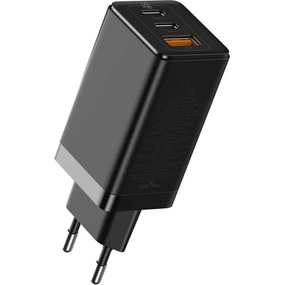 Baseus GaN 2 Pro Charger 65W (CCGAN2P-E02) - захранване за ел. мрежа за лаптопи, смартфони и таблети с USB и 2xUSB-C изходи с технология за бързо зареждане и USB-C кабел