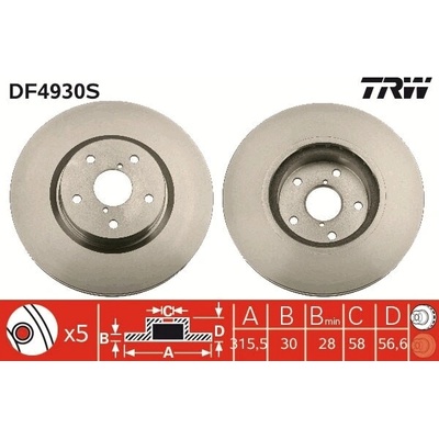 Brzdový kotúč TRW DF4930S