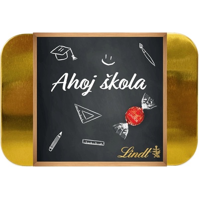 Lindt Lindor Ahoj škola Zlatá plechovka praliniek 200 g
