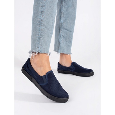 Shelovet Blue navy blue slip-on sneakers modrá