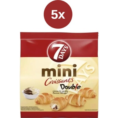 7Days mini croissant double cocoa-vanilla fillings 5 x 185 g