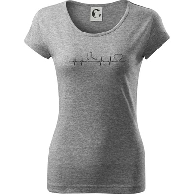 Hokejový hráč EKG Dámské triko Pure Tmavě šedý melír