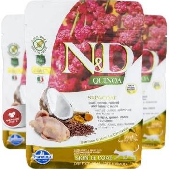 N&D GF Quinoa CAT Skin&Coat Quail & Coconut 300 g