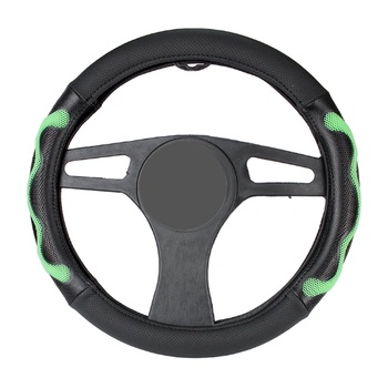 Калъф за волан 38см, с 3d зелени ленти
