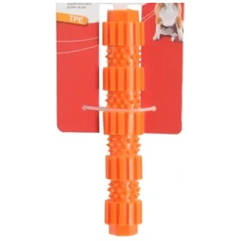 Camon TPE cylinder - Забавна играчка за кучета, масажира венците, TPR с форма на цилиндър с вътрешен пискюл, три цвята, 18 см