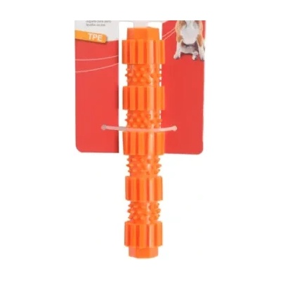 Camon TPE cylinder - Забавна играчка за кучета, масажира венците, TPR с форма на цилиндър с вътрешен пискюл, три цвята, 18 см