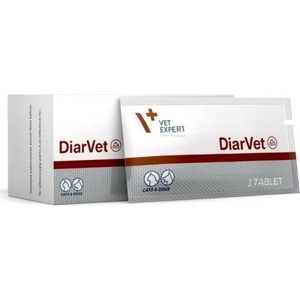VetExpert DiarVet Tablets - хранителна добавка под формата на изключително вкусна, делима таблетка, подпомагаща лечението на диария при кучета и котки - 30 броя, Vet Expert - Полша