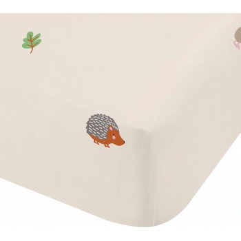 Catherine Lansfield Бежов еластичен единичен детски чаршаф 90x190 cm Fox and Woodland Friends - Catherine Lansfield (BD/60561/W/SFD/CR)