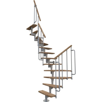 Minka STAIRS Lomené modulové schodiště Joker 180° buk/bílá, 304,2 cm