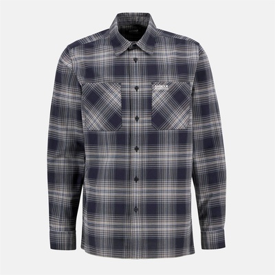 Barbour International Риза с дълъг ръкав Barbour International Men's Hall Check Cotton Long Sleeve Overshirt - Cool Blue
