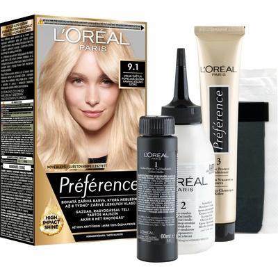 L'Oréal Paris Préférence 9,1 Veľmi svetlá popolavá blond 174 ml