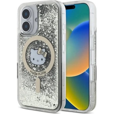Hello kitty Калъф Hello Kitty Liquid Glitter Fever MagSafe iPhone 16 - златен (3666339337469)