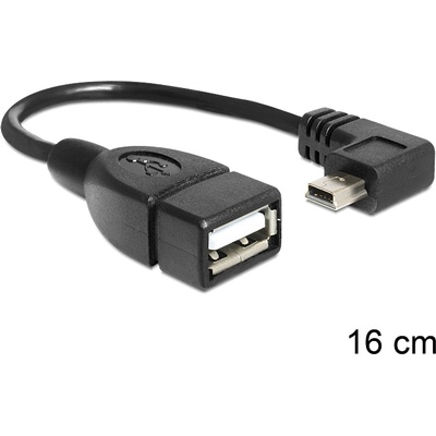 Delock USB-B 2.0 mini - USB-A 2.0 M/F кабел за данни 0.16m OTG 90 83245 (83245)