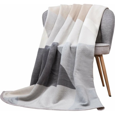 SCANquilt Deka VELURO trapezo sivá béžová 150x200