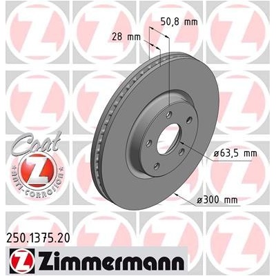 ZIMMERMANN Brzdový kotúč 250137520