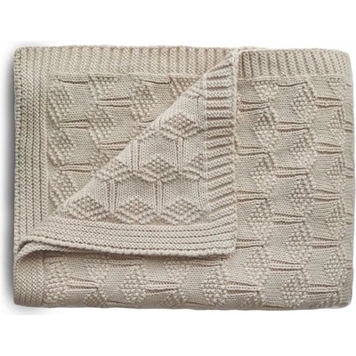 Mushie Knitted Pointelle Baby Blanket плетени одеяла за деца Beige 80 x 100cm