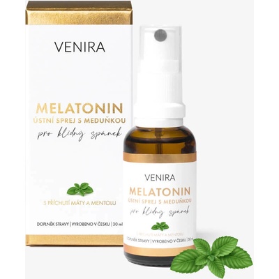 Venira ústny sprej s melatonínom a medovkou pre pokojný spánok 30 ml