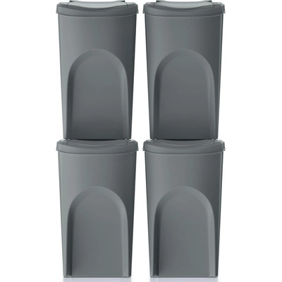 Prosperplast Sada 4 odpadkových košů SORTIBOX IV šedý 4 x 35 l