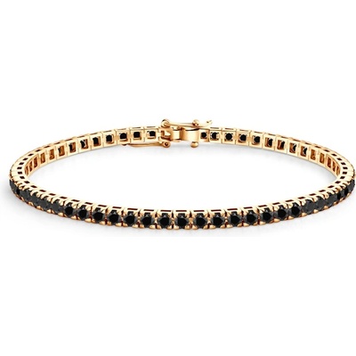 SAVICKI Тенис гривна Luminy 3, 0 мм: злато, черни диаманти