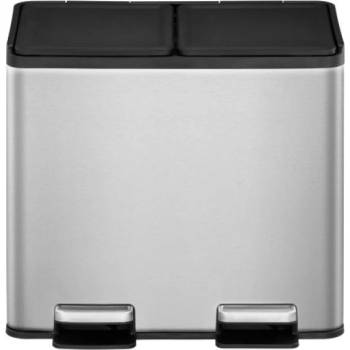 EKO-Europe EKO Кош за разделно събиране с 2 педала ESSENTIAL - 2 х 10 л. - хром мат (EKO 822920 - Matt s/s)