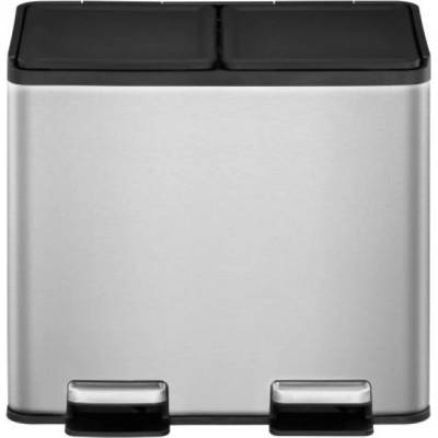 EKO-Europe EKO Кош за разделно събиране с 2 педала ESSENTIAL - 2 х 10 л. - хром мат (EKO 822920 - Matt s/s)