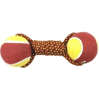 COBBYS PET Činka z lana a 2 tenisové míče 20 cm hračka pro psy