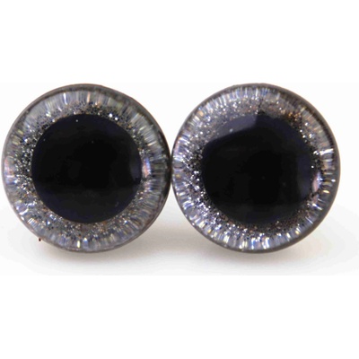 Pro Háčkování Oči bezpečnostní třpytivé stříbrné, 18 mm