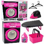 LEAN Toys Set of household appliances Interactive washing machine Sounds Accessories Black and Pink