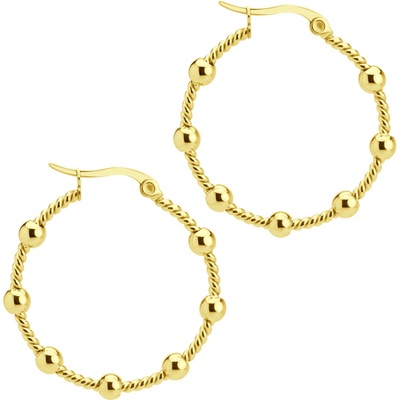 BRUNOshop.cz Náušnice kroužky s kuličkami gold S3944