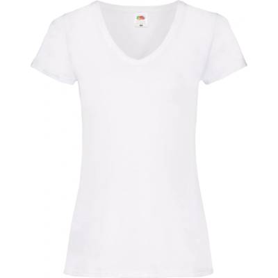 Fruit of the Loom Дамска тениска с v-образно деколте fruit of the loom lady-fit valueweight - бяла xxl (16139800105)