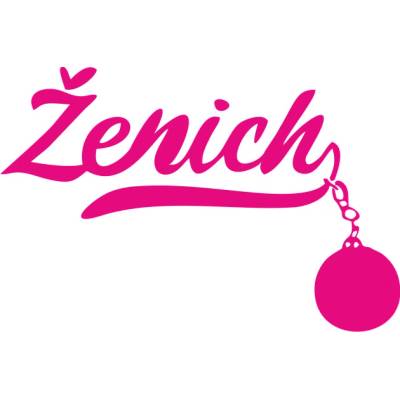 ON-DESIGN Potisk ŽENICH Barva: neon pink, Velikost motivu: 8 cm
