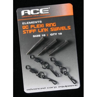 Ace Obratlíky QC Flexi Ring Swivels size 10 rychlovýměnné s kroužkem