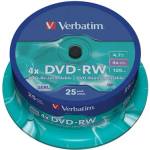 Verbatim DVD-RW, презаписваем, 4, 7GB, 4x, 25 диска, на ролка, VERBATIM 43639 (43639)
