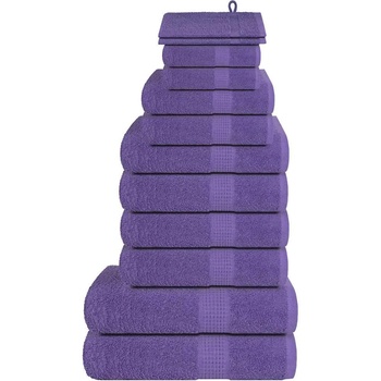 vidaXL Комплект хавлии от 12 части лилав 360 gsm 100% памук (137104)