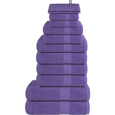 vidaXL Комплект кърпи FROGN от 12 части, лилави, 360 г/м2 (137104)