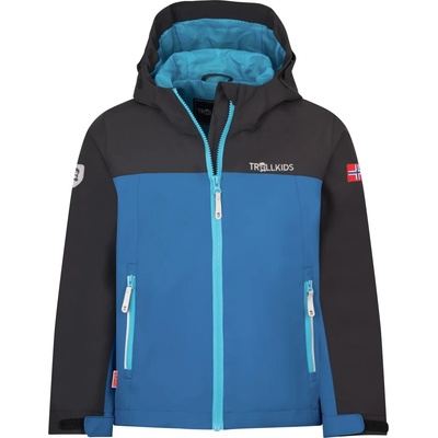 TROLLKIDS Детско водоустойчиво яке Trollkids Kid's Telemark Jacket Waterproof jacket - Alpine Blue / Black / Pool Blue - размер 116 (EU) (703-3032-1315)