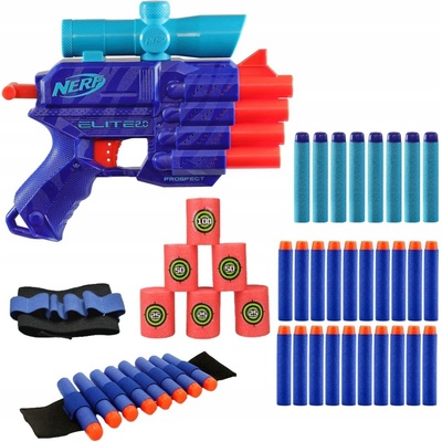 Sada Nerf Elite 2.0 Prospect QS-4 Wild Edition F5404 terče páska na ruku 20 šipek
