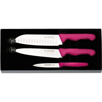 Giesser Set nož růžový Santoku kuchařský Fresh| 3 ks