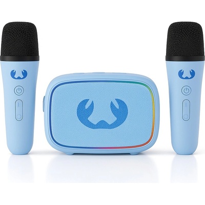 Přenosná sada Fresh 'n Rebel Karaoke Kids reproduktor + 2x mikrofon modrá