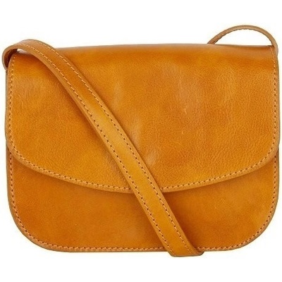 Vera Pelle dámska kožená kabelka malá crossbody Talianska Viera žltá