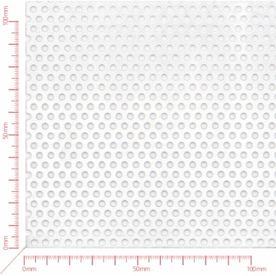 Děrovaný plech; děrování kruhové přesazené; otvor 3,0mm; rozteč 5,0mm