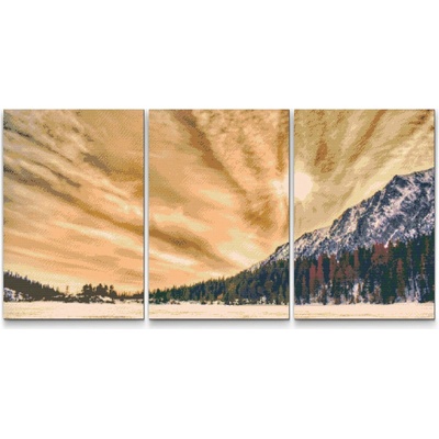 Painting Queens diamantové malování Vysoké Tatry, 3 ks 60 × 80 cm, s rámem, kulaté