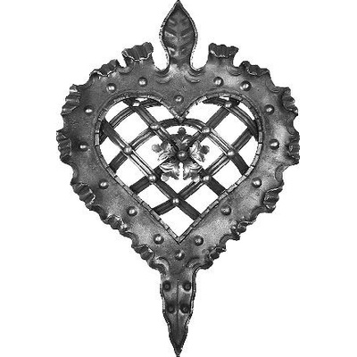 Ornament plechové srdce 510x370mm, bez povrchové úpravy