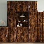 vidaXL Висок шкаф, опушен дъб, 80x42, 5x249 см, инженерно дърво (3281361)