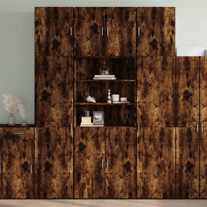 vidaXL Висок шкаф, опушен дъб, 80x42, 5x249 см, инженерно дърво (3281361)